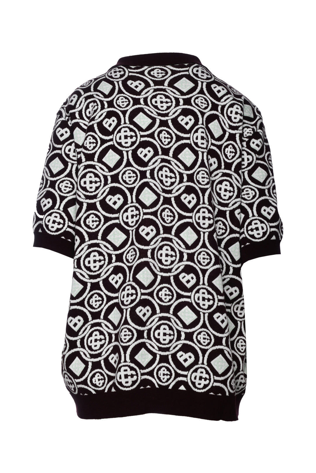 Casablanca Size XXXL Men's Monogram Cotton Knit Polo Shirt