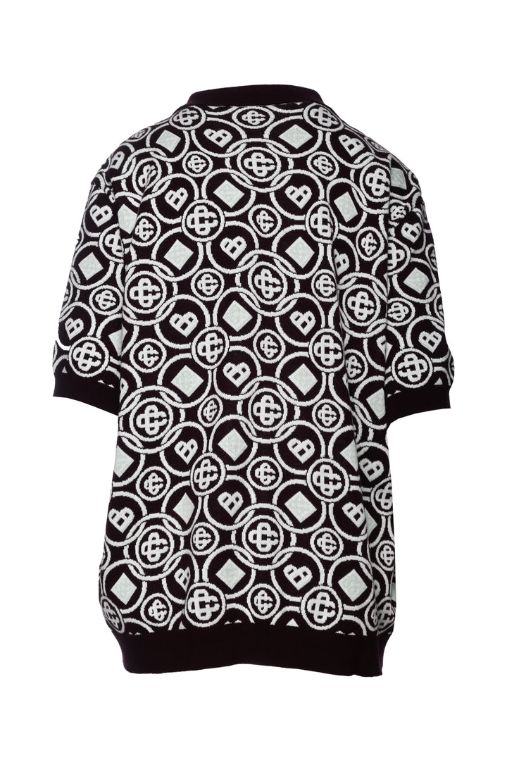 Casablanca Size XXXL Men's Monogram Cotton Knit Polo Shirt