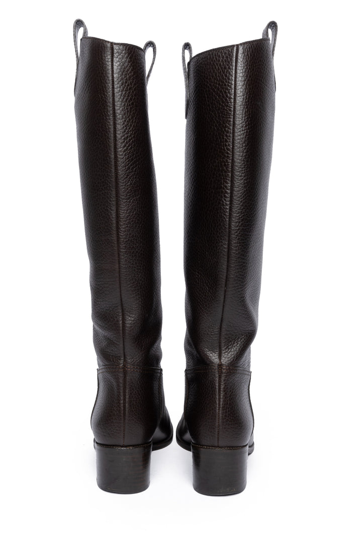 Gucci Size 37.5 Cellarius Soft Calfskin Riding Boots