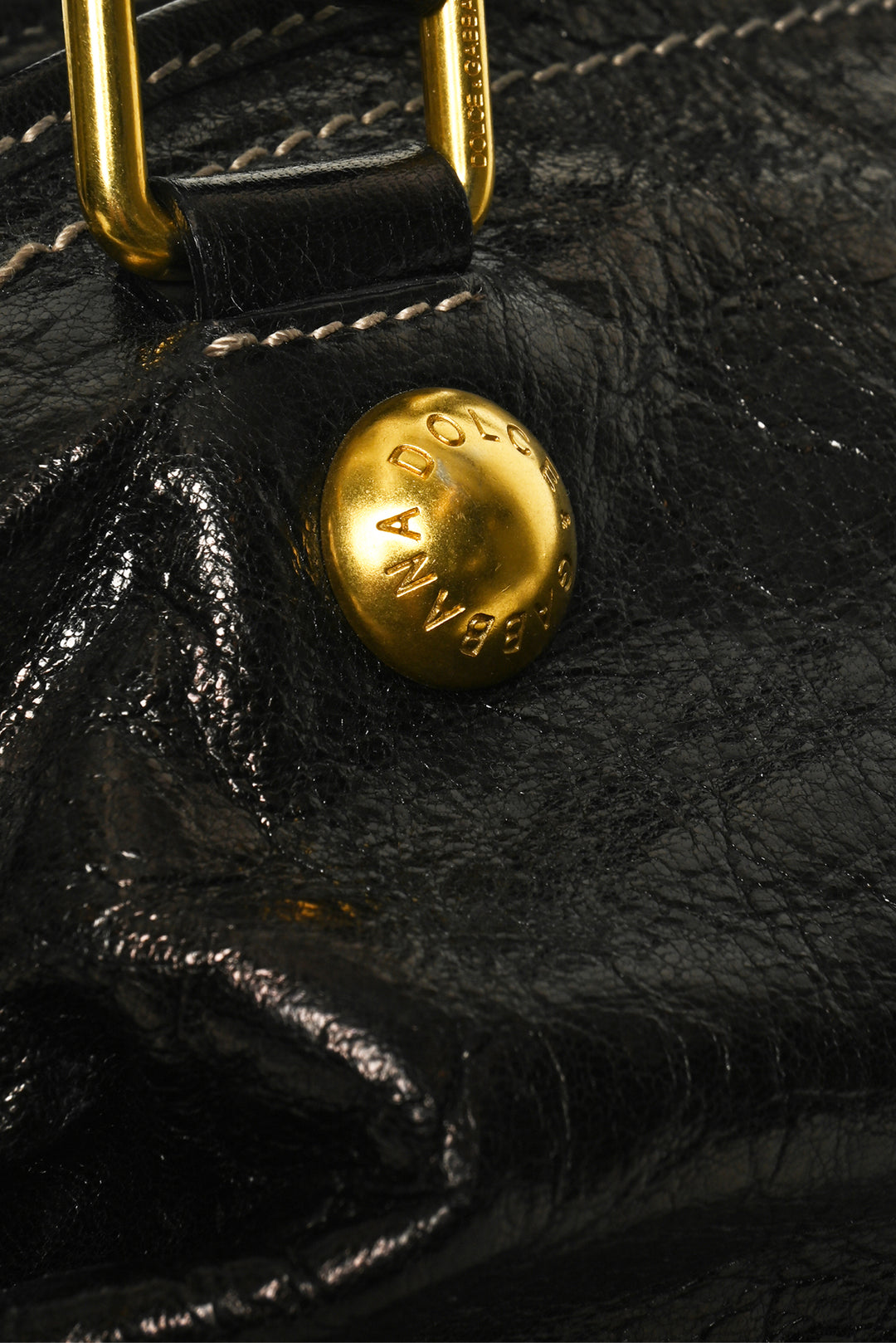 Dolce & Gabbana Stud Detail Leather Shoulder Bag