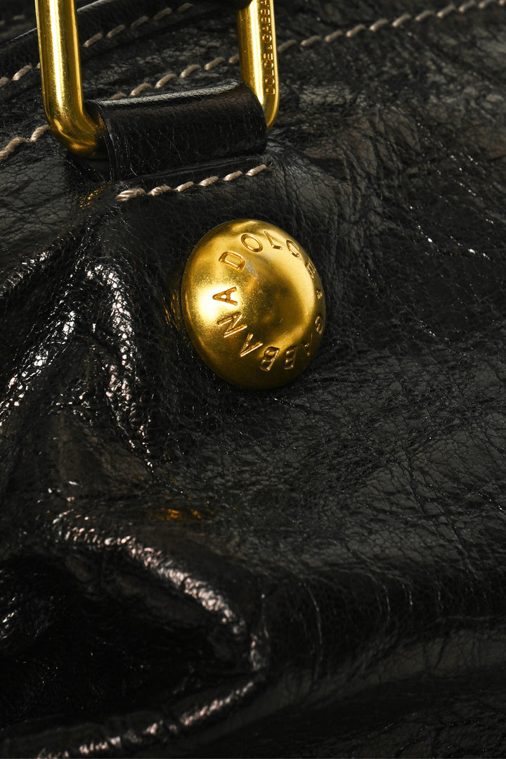 Dolce & Gabbana Stud Detail Leather Shoulder Bag