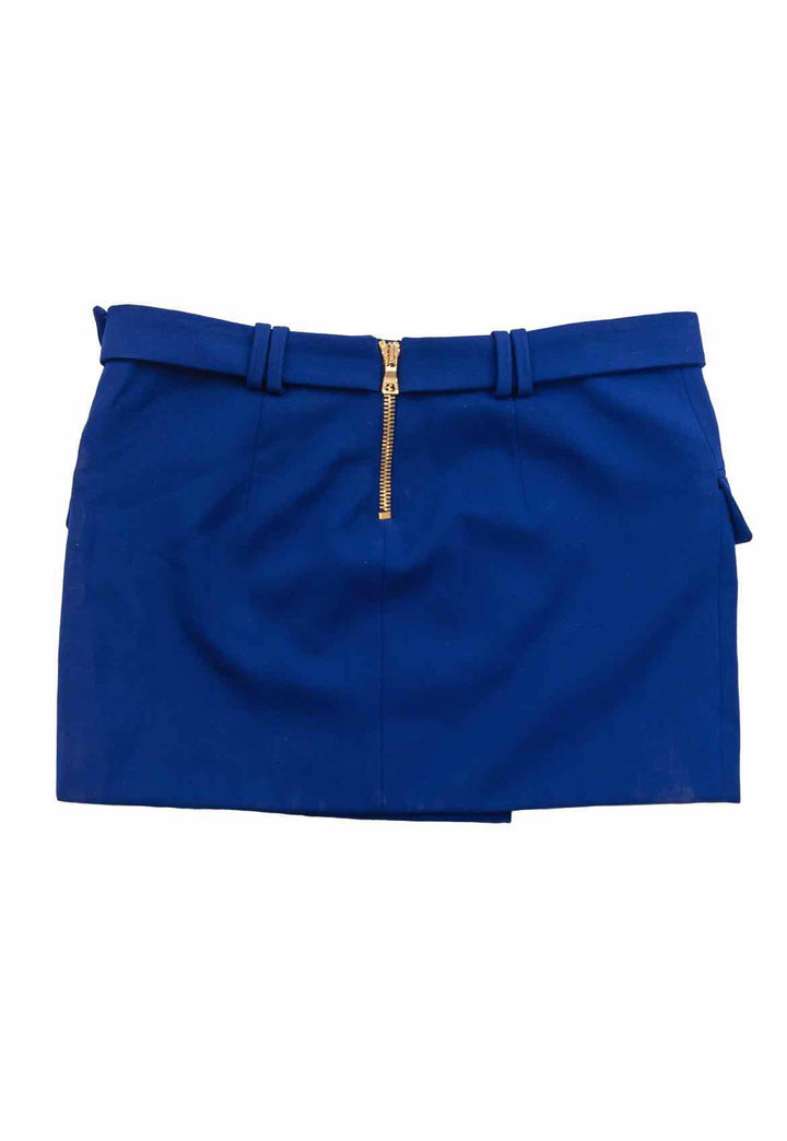 Balmain Size 40 Low-Rise Wool Mini Skirt