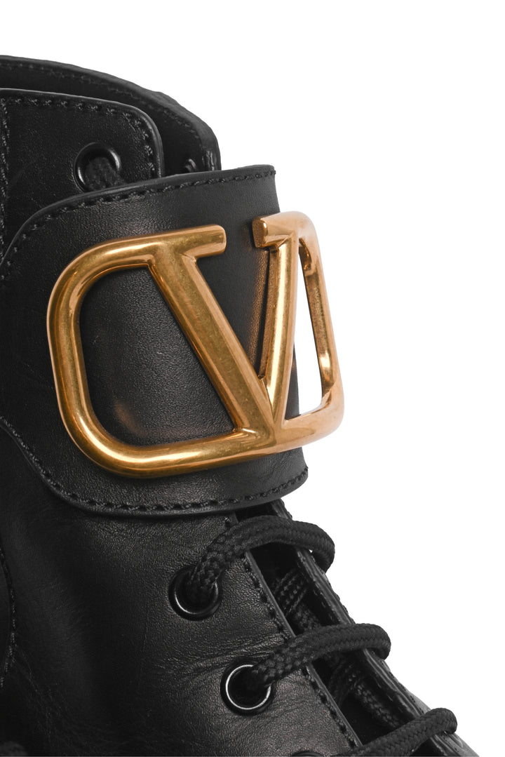 Valentino Size 35.5 Vlogo Combat Ankle Boots