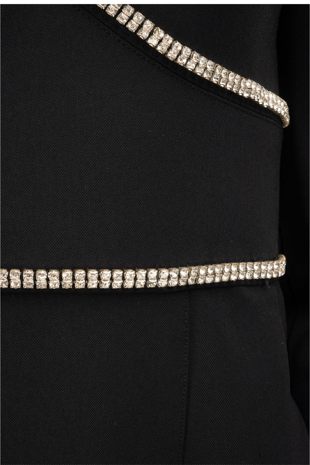 black crepe diamante detail mini dress Scarf Detail Diamante Trim A-Line Mini Dress In Black | EGO US