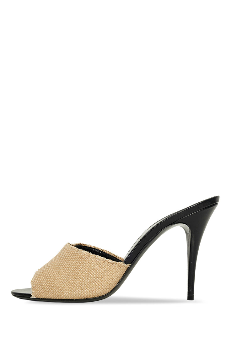 Saint Laurent Size 40 Raffia Calfskin La 16 95 Mule Sandals