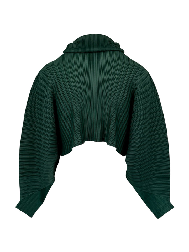 Pleats Please Size XS/S Turtleneck Cropped Pleated Tops