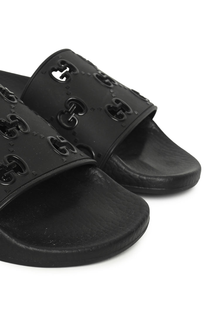Gucci Size 37 Rubber GG Monogram Slides