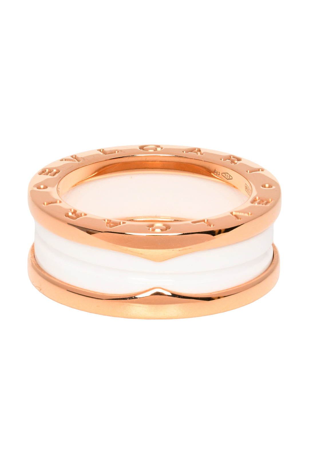 Bvlgari Size 6.5 B.zero1 18K Gold And Ceramic 2-Band Ring