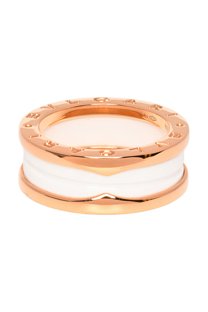 Bvlgari Size 6.5 B.zero1 18K Gold And Ceramic 2-Band Ring