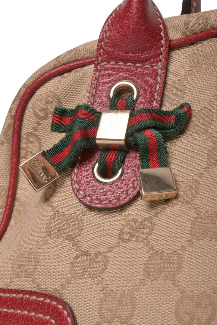 Gucci Princy Boston Canvas & Leather Shoulder Bag