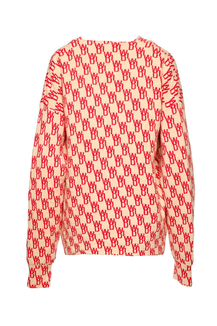 Welldone Size S Men's Jacquard Logo Cardigan