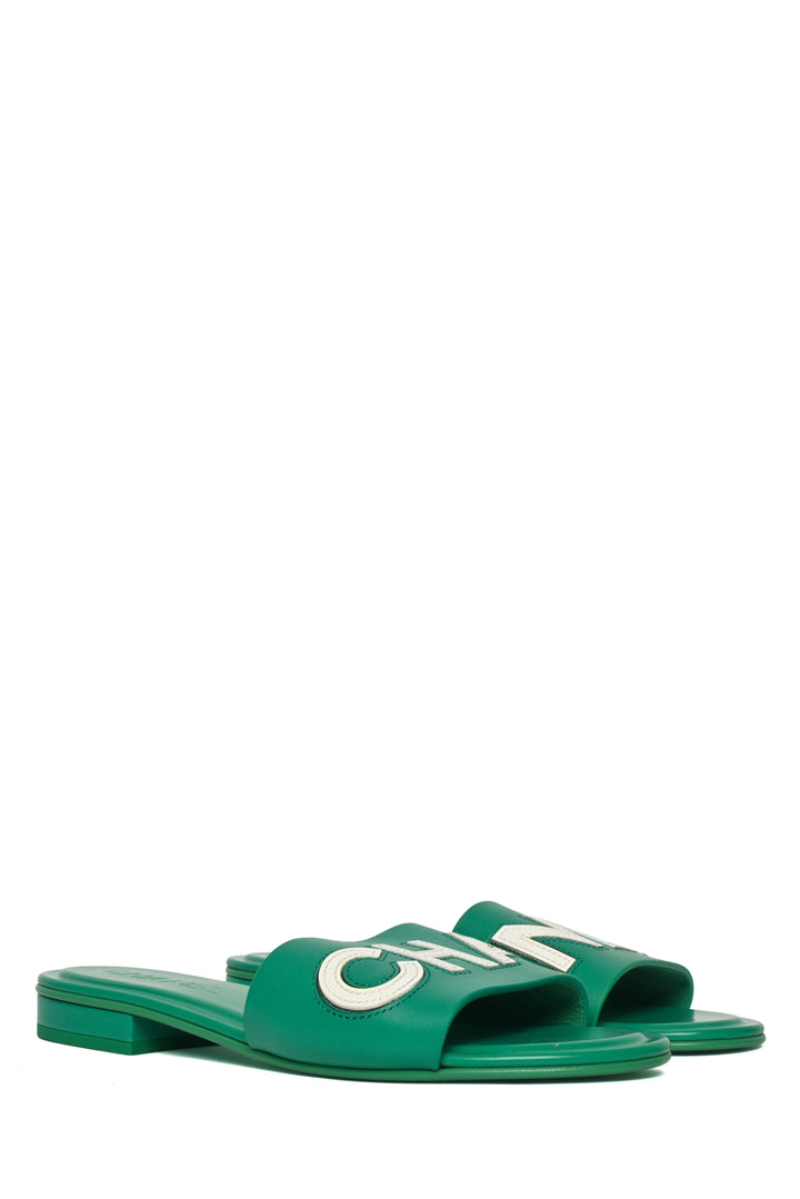 Chanel Size 38.5 2023 Logo Slip On sandal