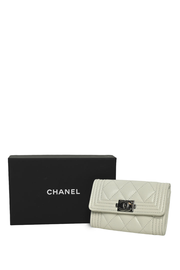 Chanel 2024 Caviar Quilted Small Boy Flap Wallet