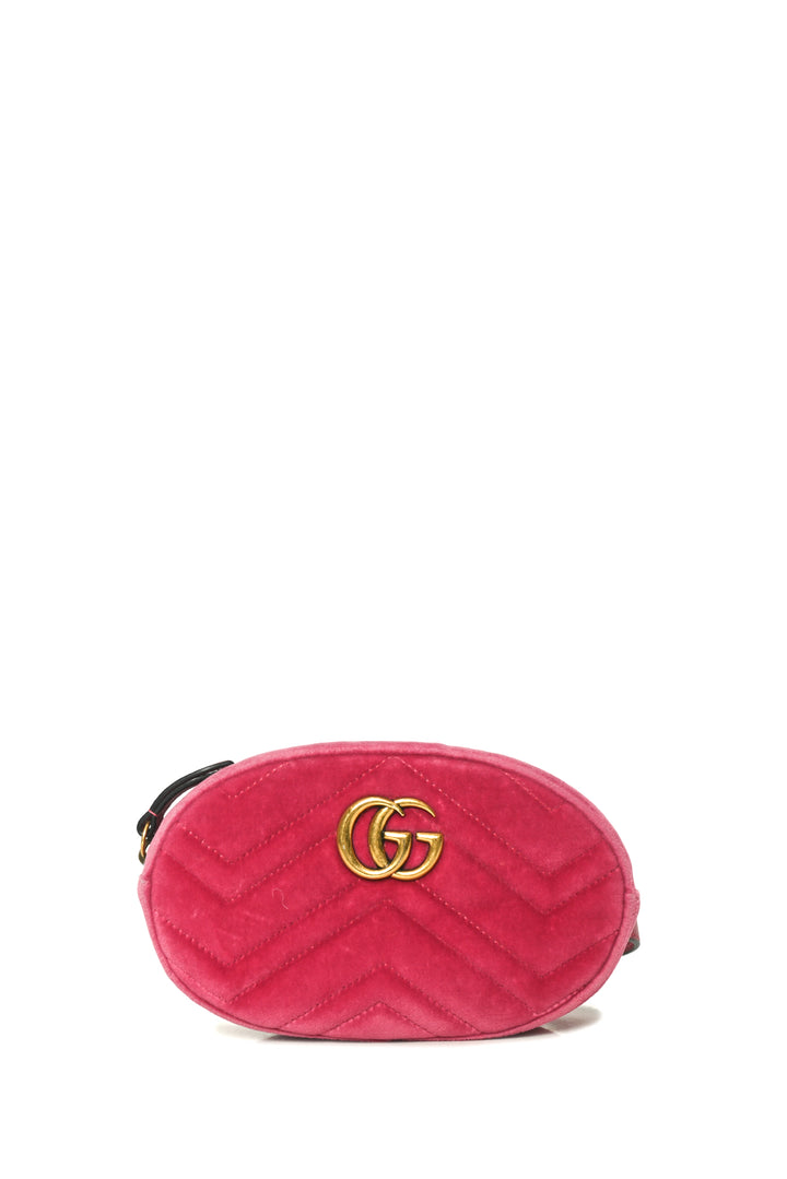 Gucci Chevron Velvet GG Marmont Belt Bag