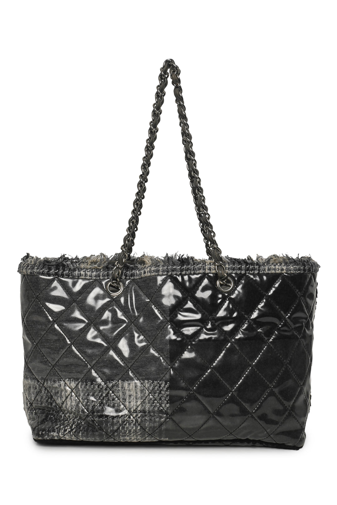 Chanel 2009-2010 Vinyl Funny Tweed Patchwork Tote