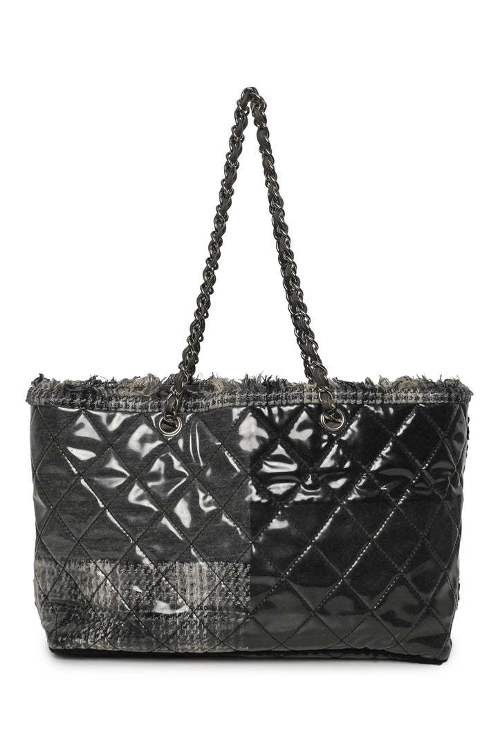 Chanel 2009-2010 Vinyl Funny Tweed Patchwork Tote