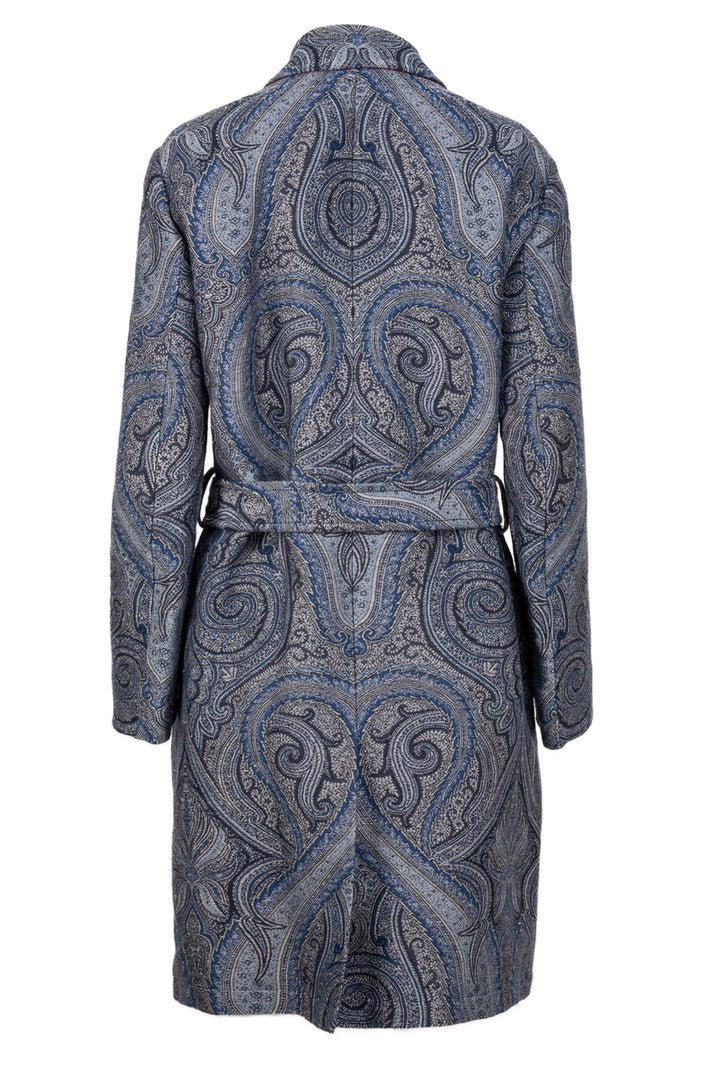Etro Size 38 Jacquard Paisley Trench Coat