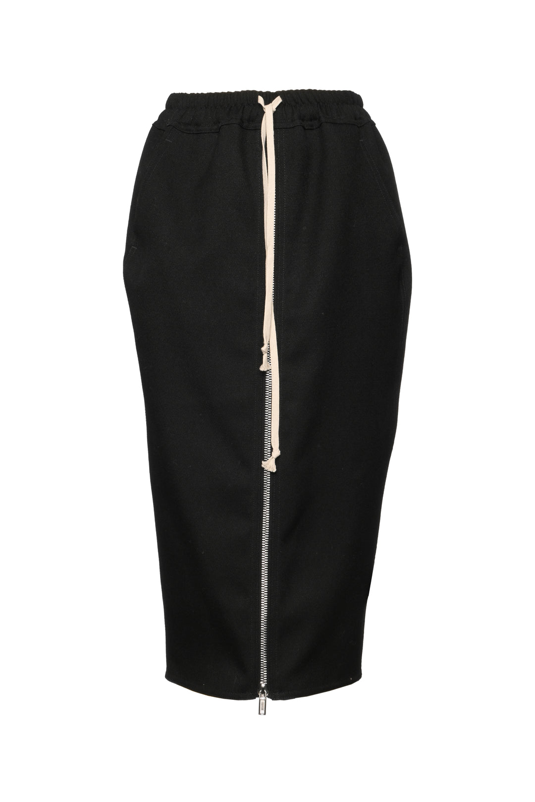 Rick Owens Size 4 Drawstring Zip Front Midi Skirt
