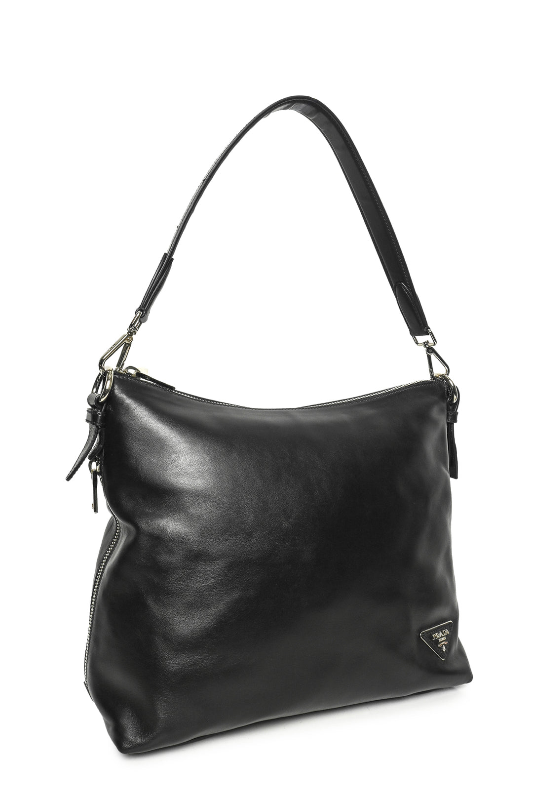 Prada Soft Leather Side Zip Tote