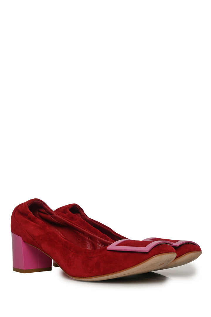 Roger Vivier Size 38.5 Suede Belle Vivier Pumps