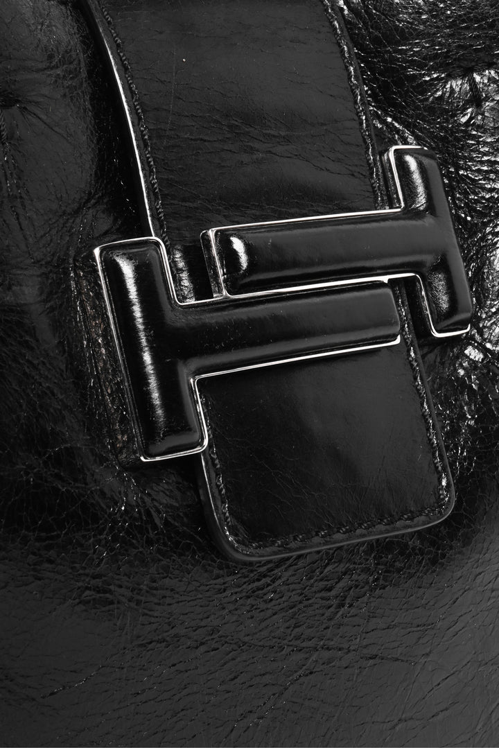 Tod's Double T Crinkle Leather Shoulder Bag