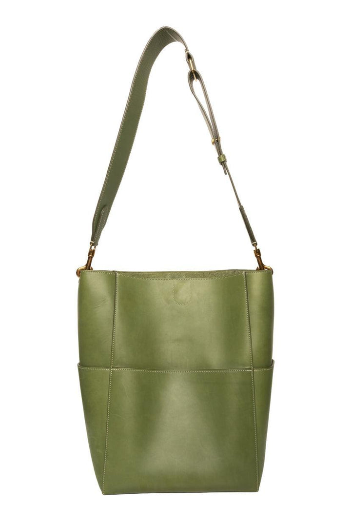 Celine Medium Leather Seau Sangle Bucket Tote Bag