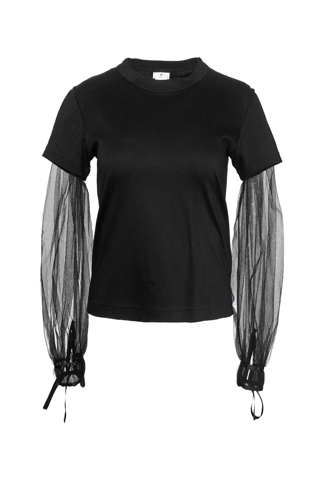 Comme Des Garcons Noir Kei Niomiya Size XS Tulle Sleeve Top