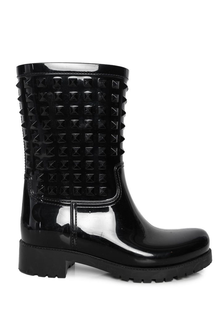 Valentino Size 37 Rockstud Rubber Rain Boots