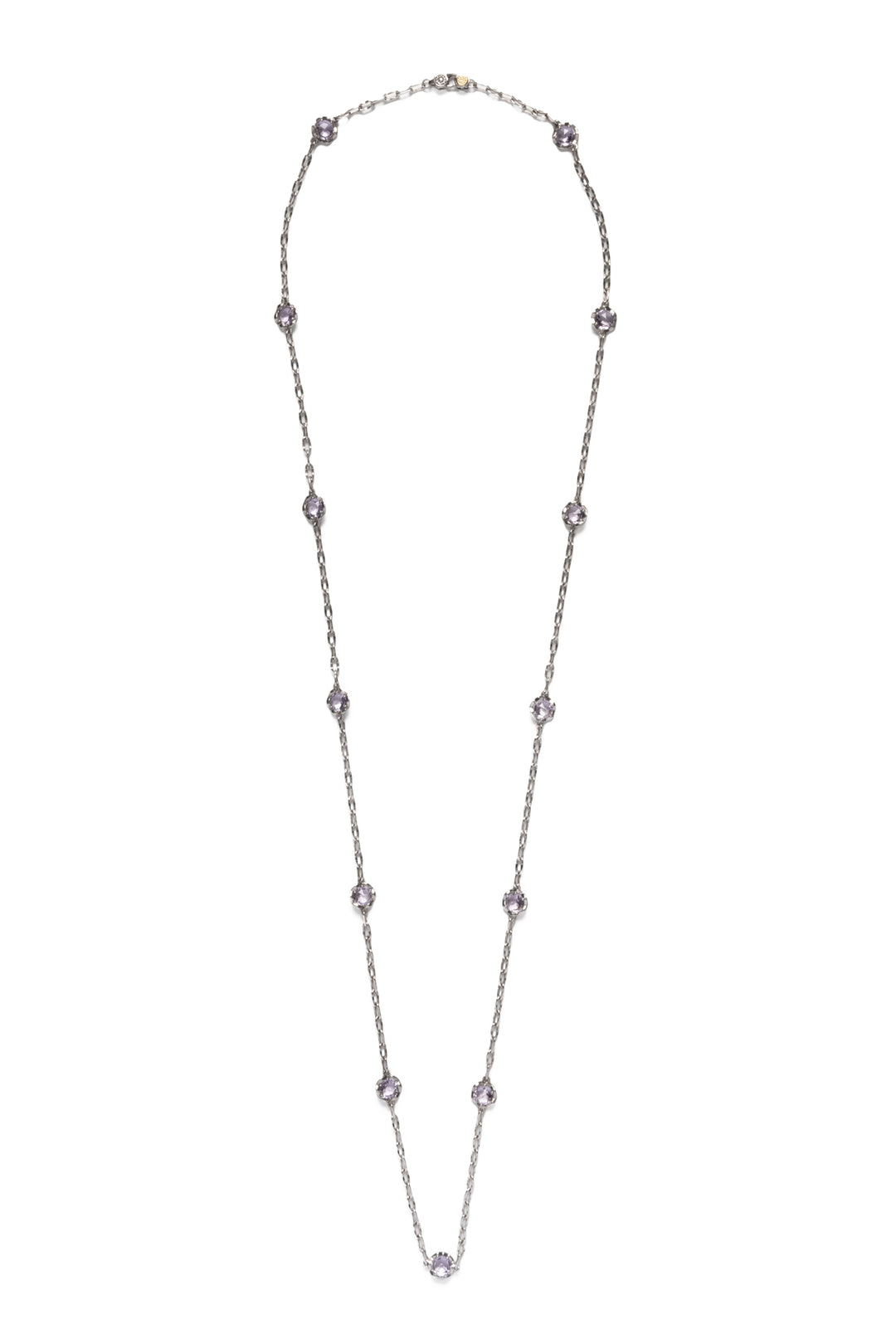 Tacori Sterling Silver and Amethyst Station Necklace