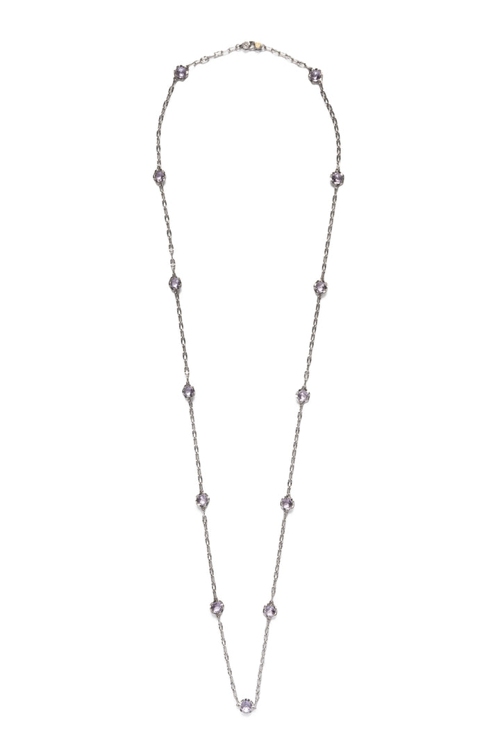 Tacori Sterling Silver and Amethyst Station Necklace