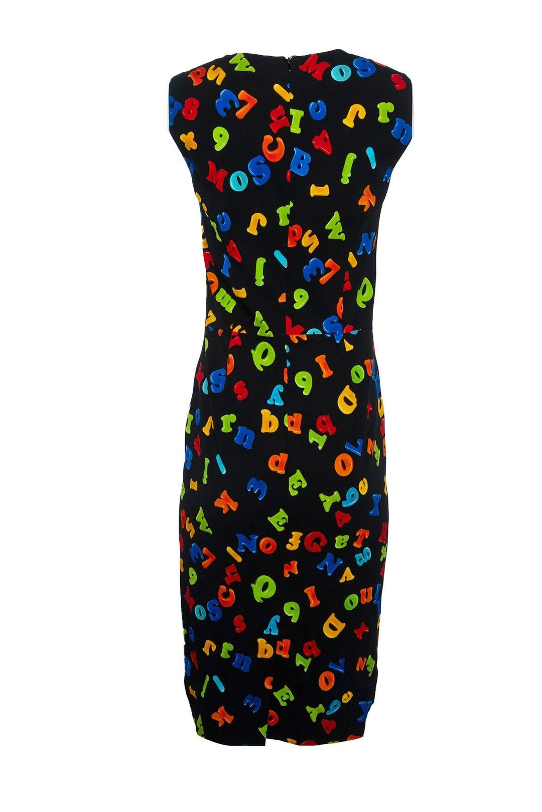 Moschino Couture Size 8 Letters Printed Sleeveless Shift Dress
