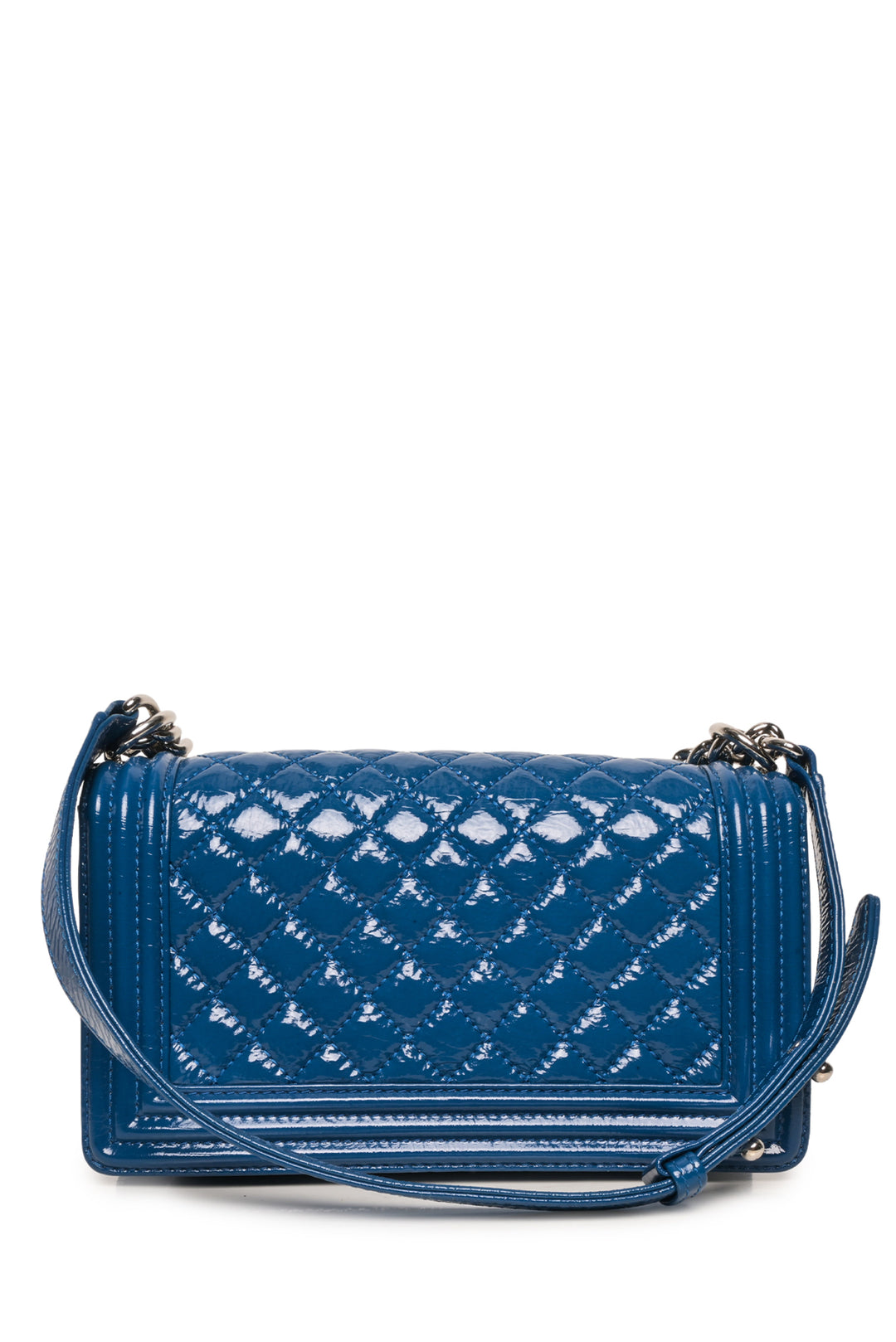 Chanel 2018 Patent Quilted Medium Boy Shoulder Bag