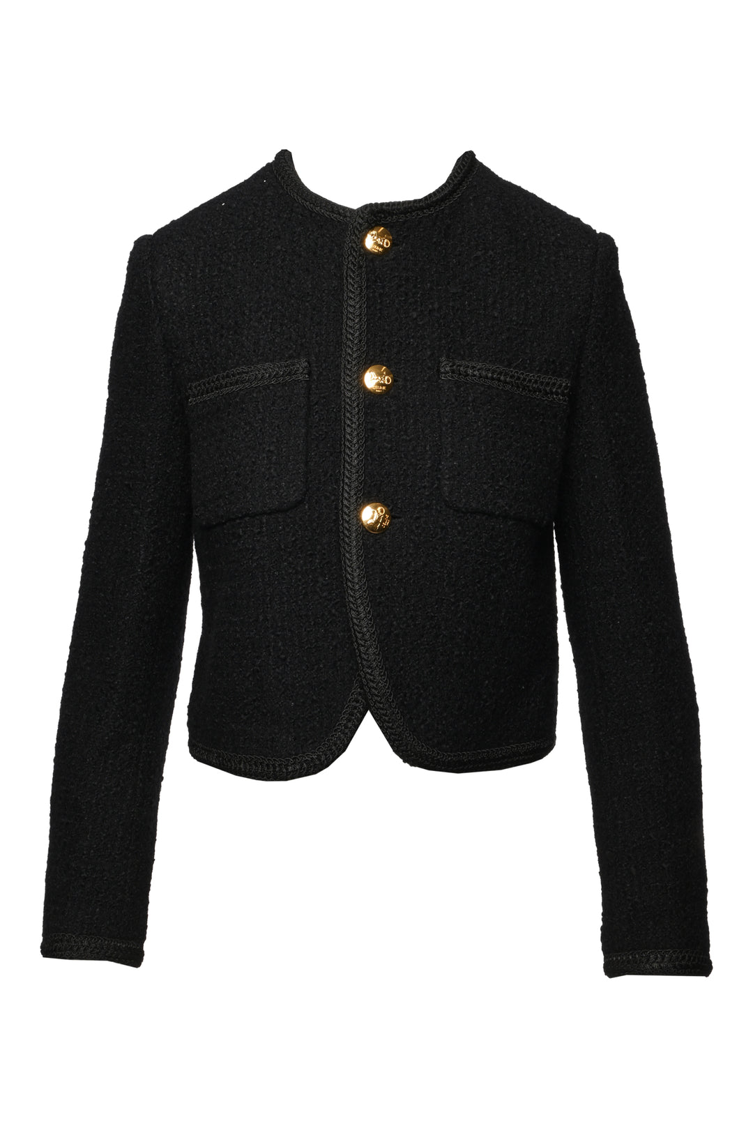 Celine Size 34 Boucle Tweed Chasseur Jacket