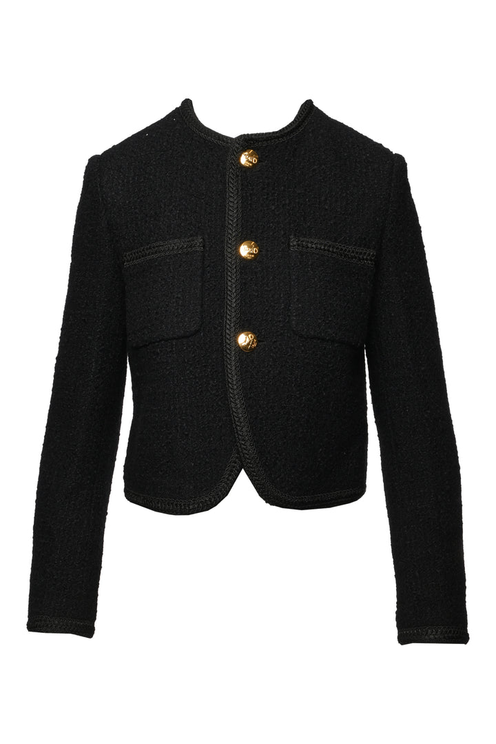 Celine Size 34 Boucle Tweed Chasseur Jacket