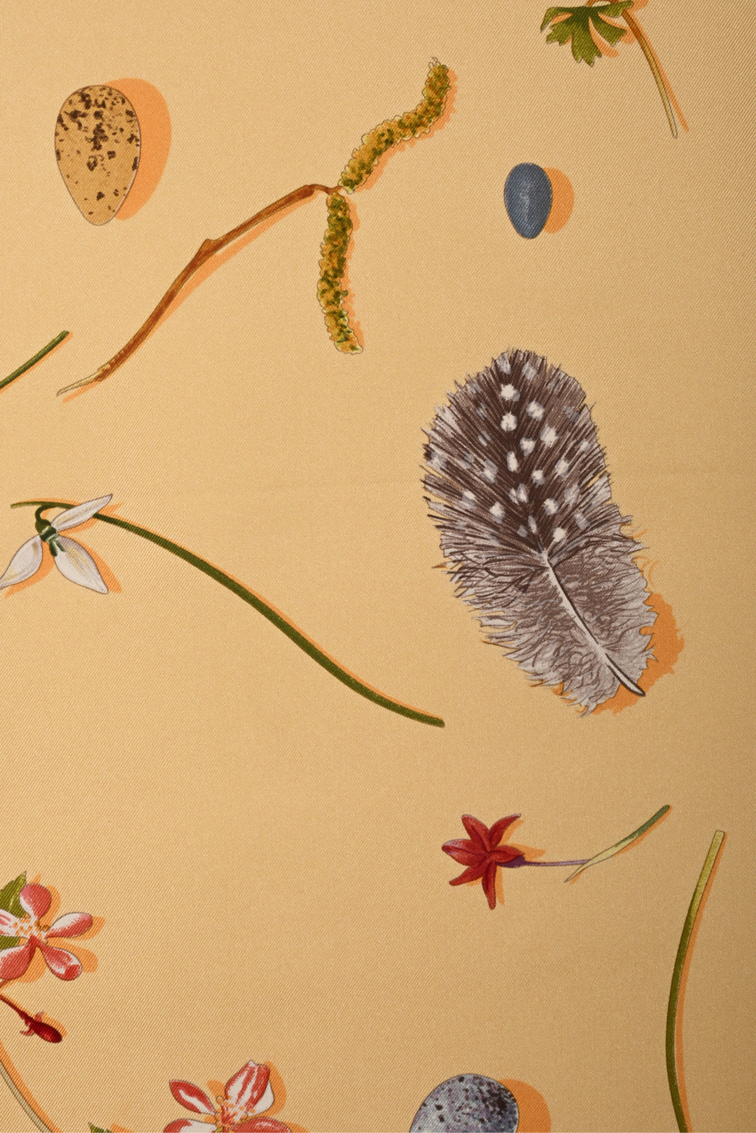 Hermes Fleurs Et Plumes Silk Scarf