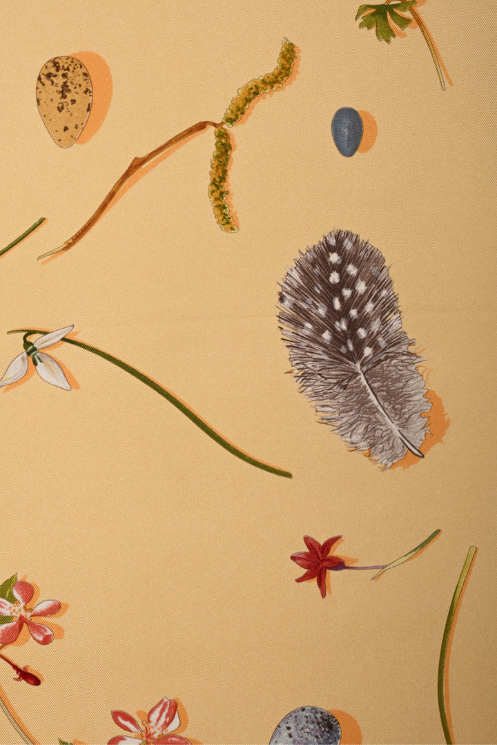 Hermes Fleurs Et Plumes Silk Scarf