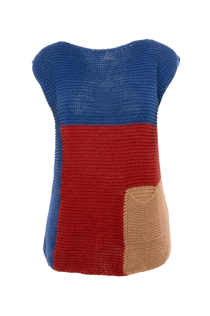 Hermes Size 38 Linen Knit Sleeveless Sweater Vest