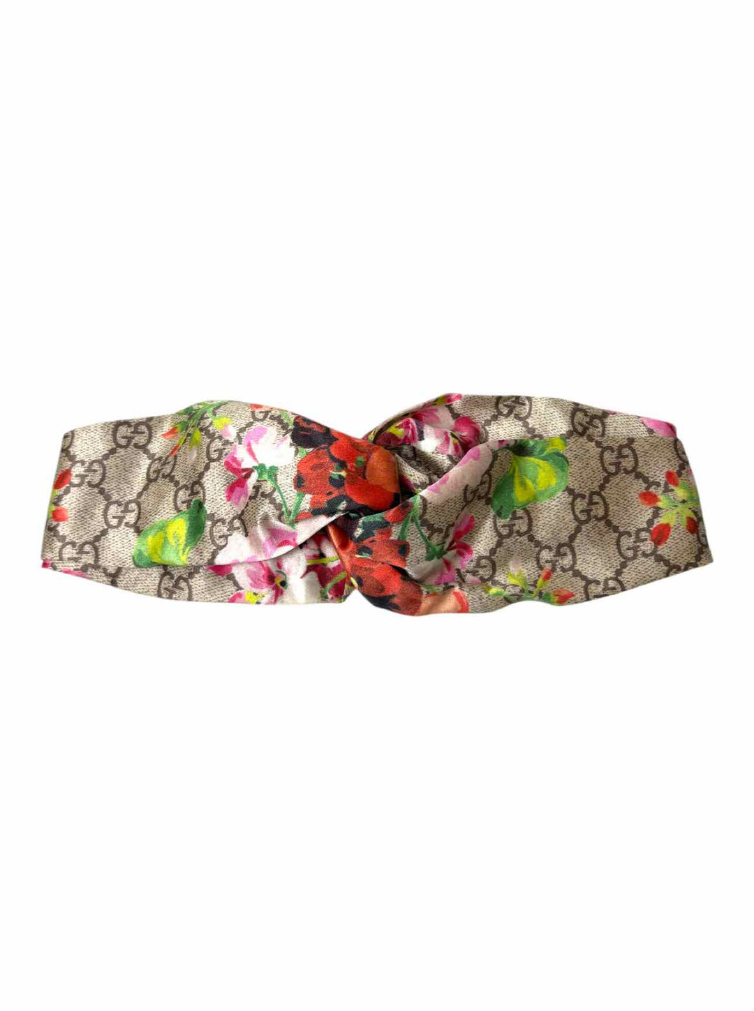 Gucci GG Supreme Floral Print Silk Headband Scarf