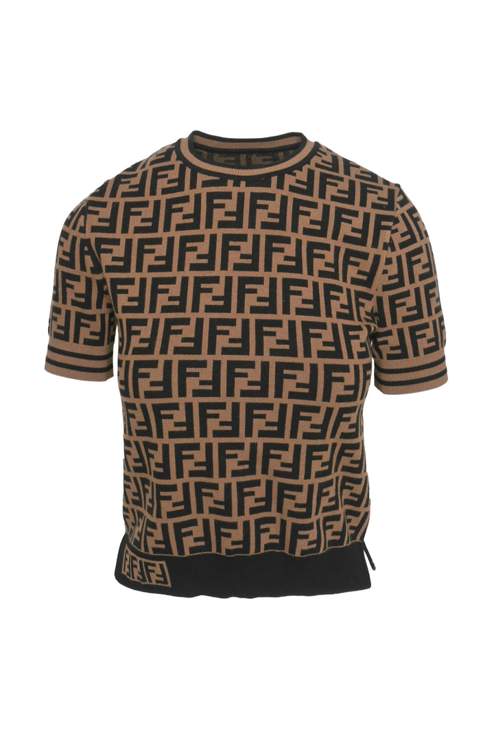Fendi Size 38 Zucca Knit Pullover Top