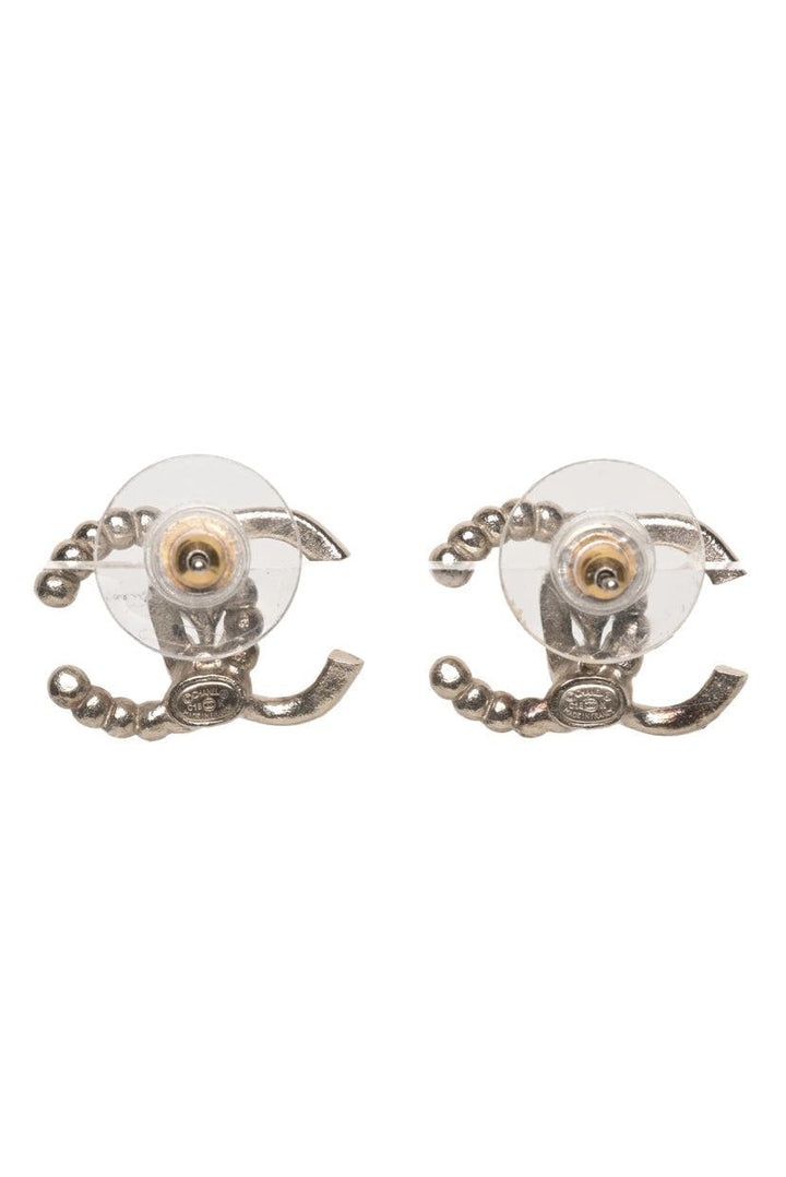 Chanel 2018 Crystal & Bead CC Logo Stud Earrings