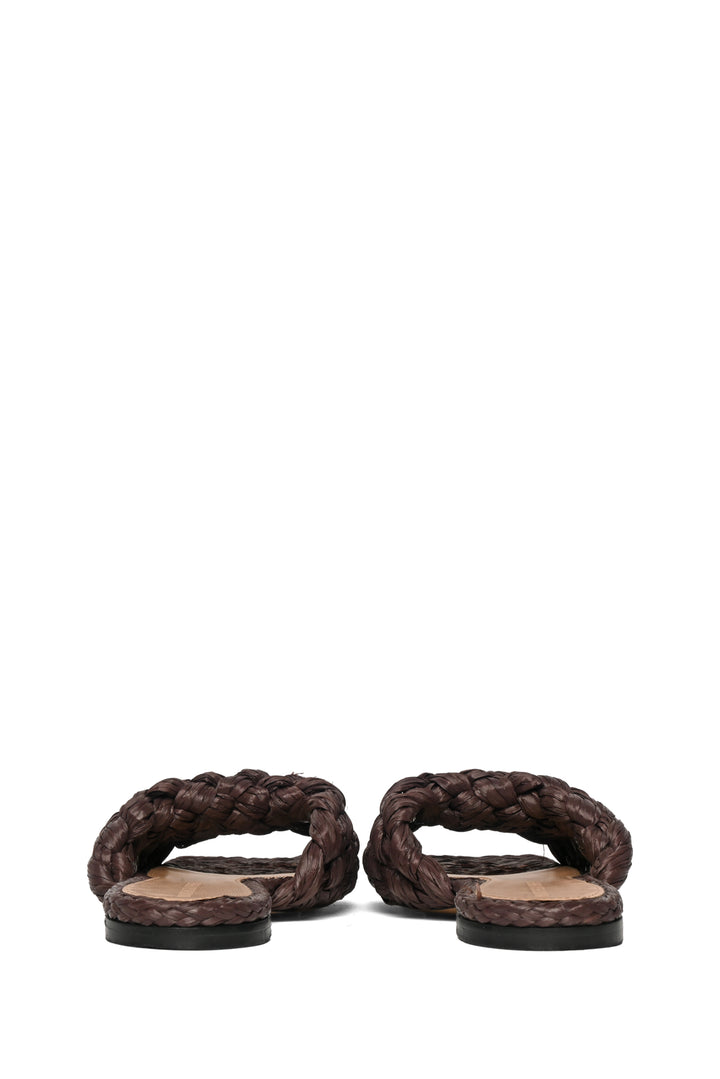 Bottega Veneta Size 38 Woven Raffia Flat Sandals