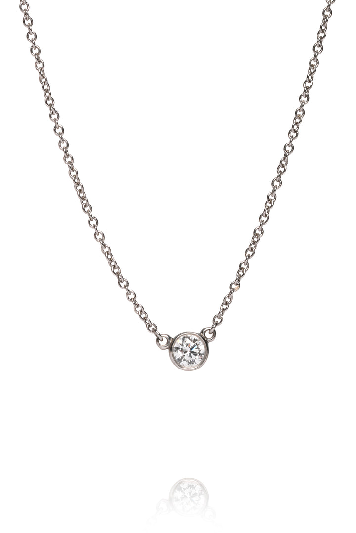 Tiffany & Co x Elsa Peretti Diamonds by the Yard Single Diamond Pendant Necklace