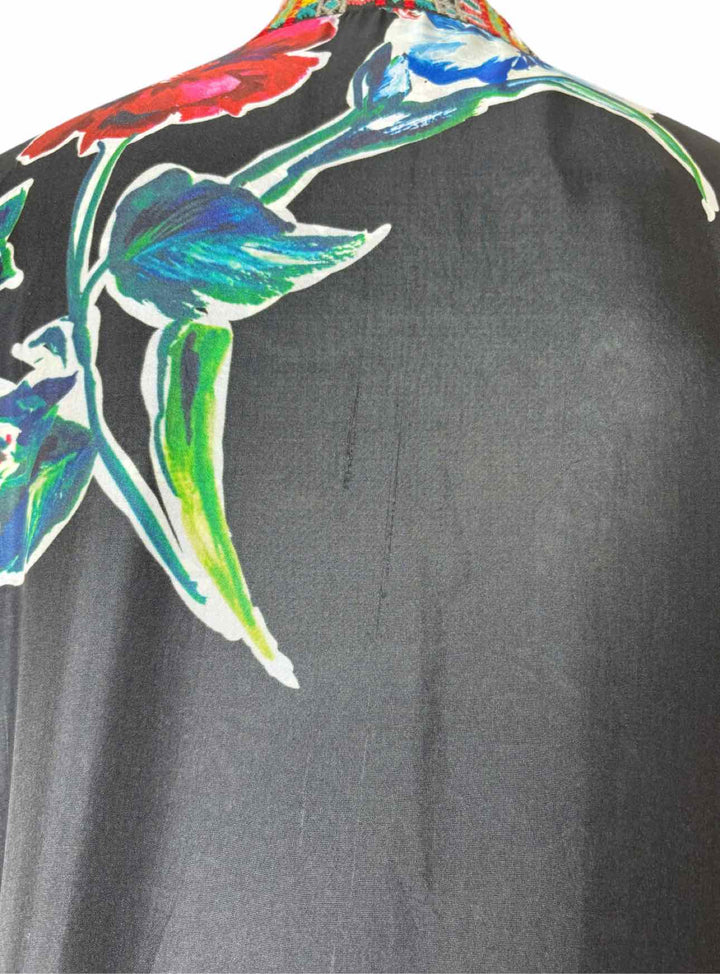 Johnny Was Size XS Floral Embroidered Silk Reversible  Kimono