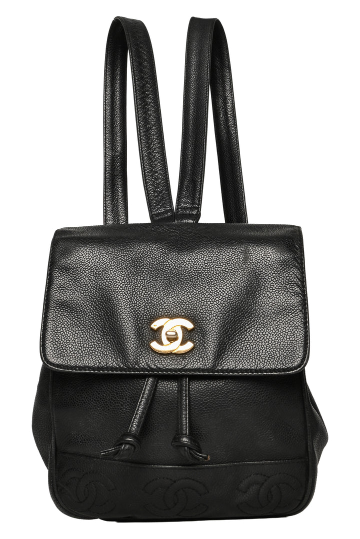 Chanel Vintage Caviar Triple CC BackPack