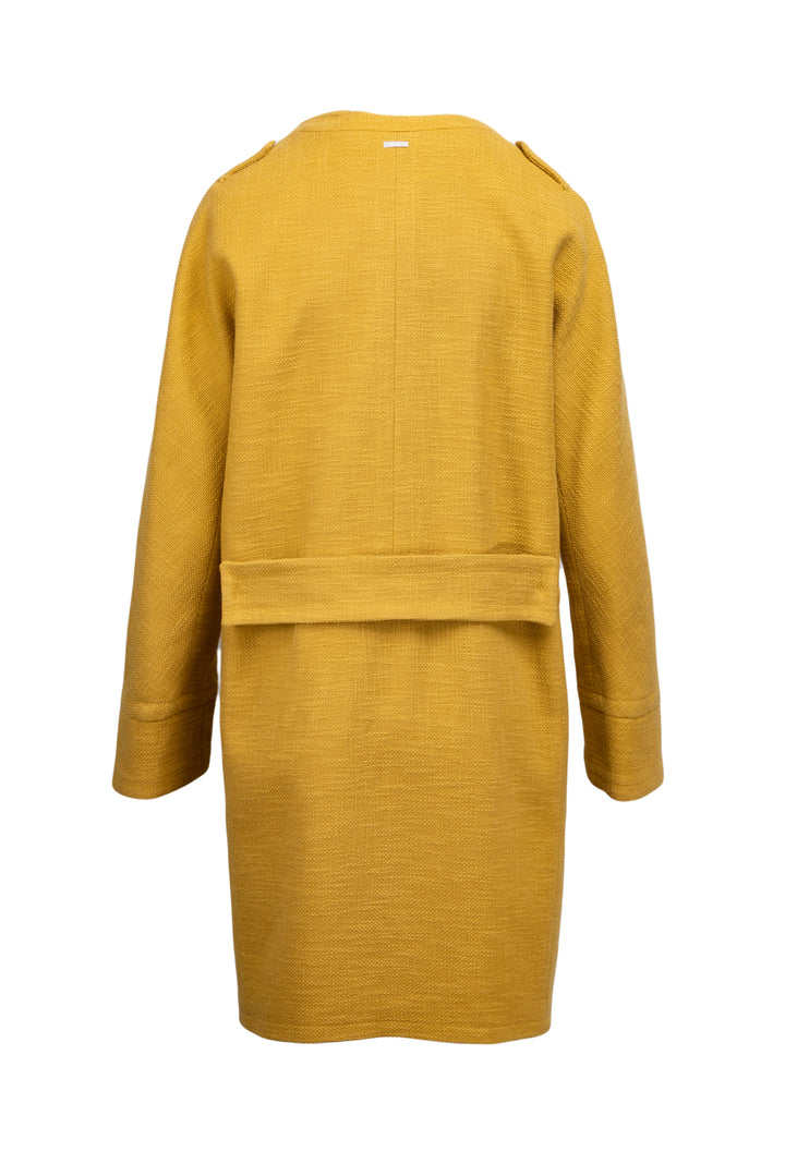 'S Max Mara Size 14 Collarless Tweed Coat