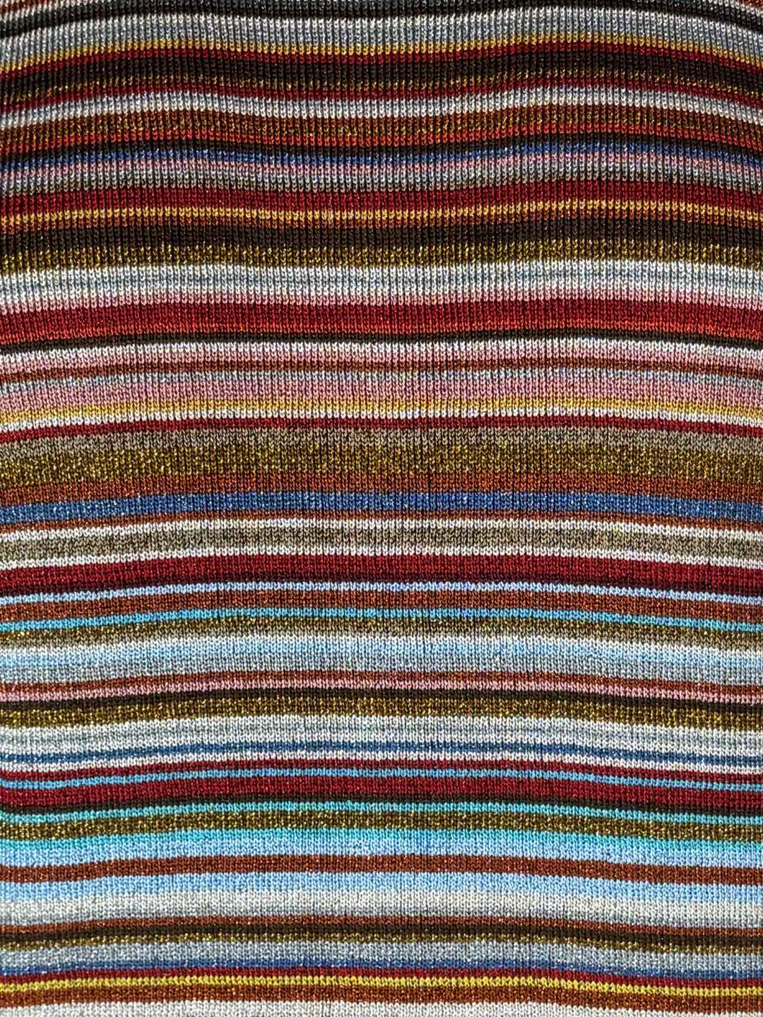 Paul Smith Size L/XL Metallic Stripe Knit Top & Midi Skirt Set
