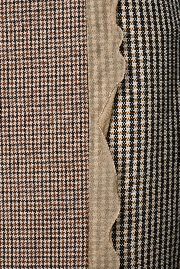 Fendi Size 2 Chiffon-Trimmed Houndstooth Skirt