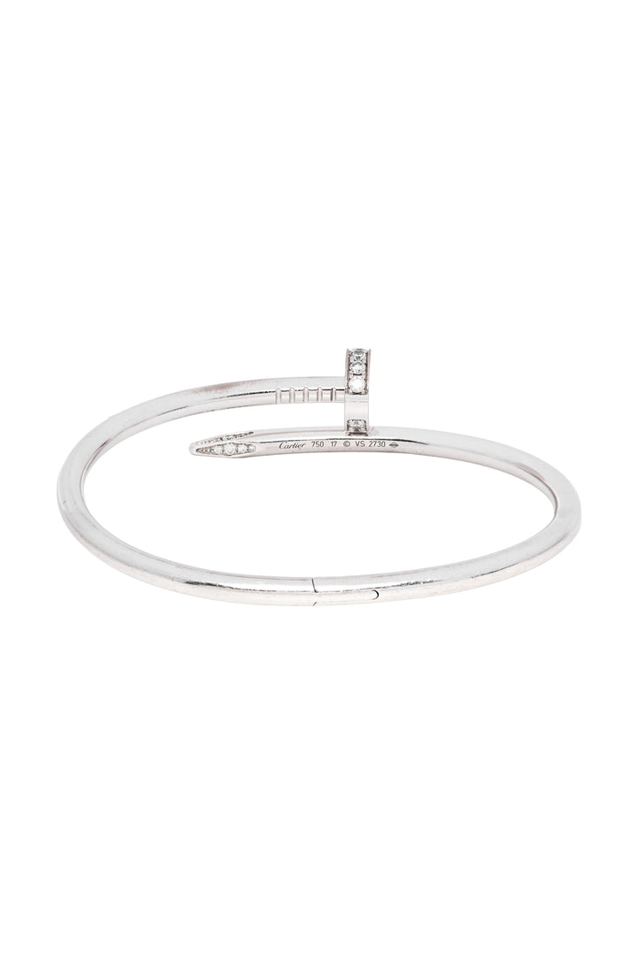 Cartier Size 17 2013 18K White Gold Juste Un Clou Diamond Bracelet