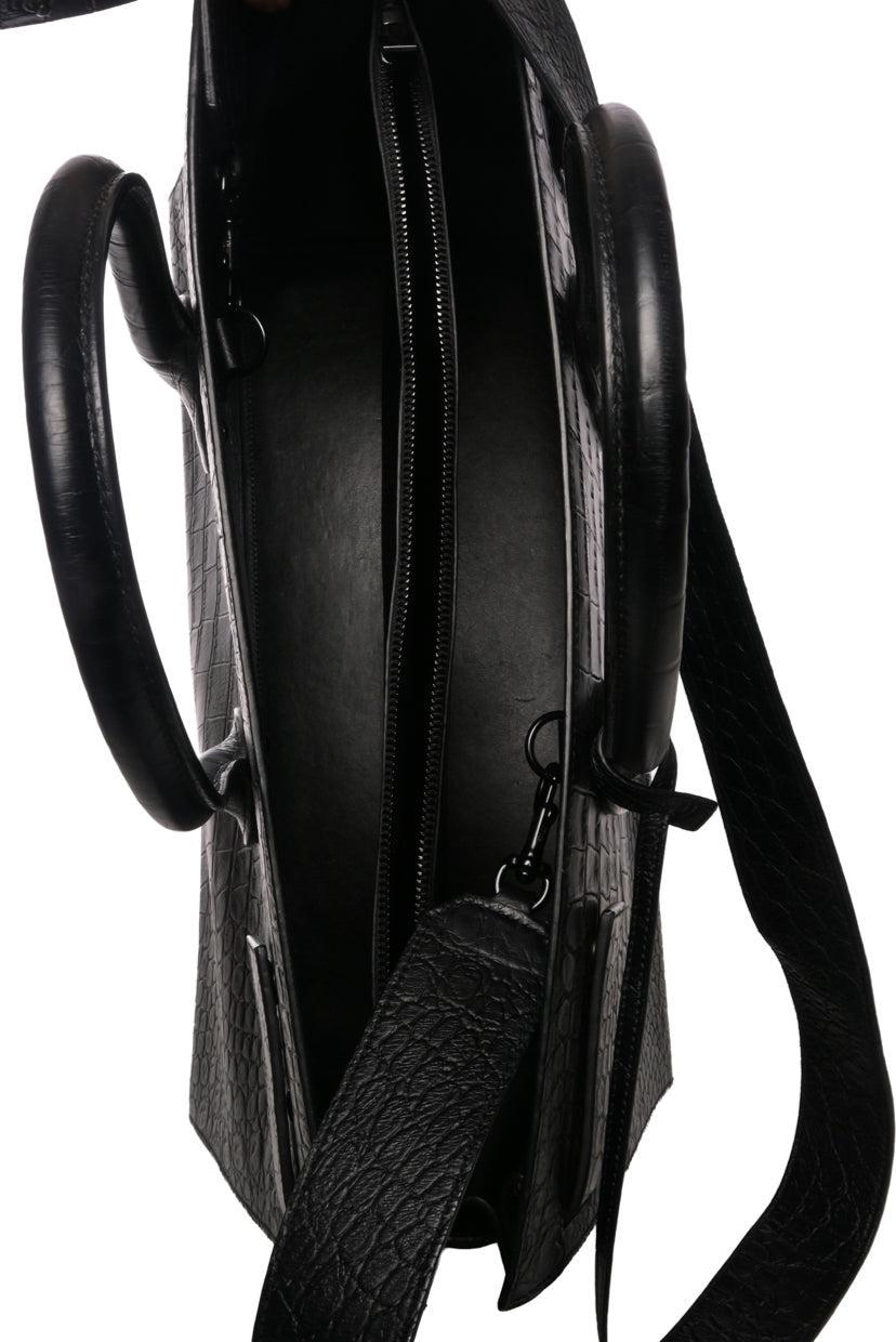 Saint Laurent 2017 Large Croc Embossed Sac De Jour Tote