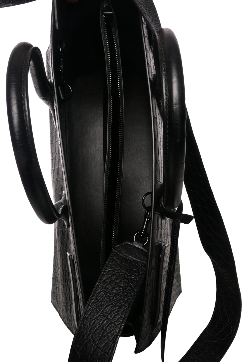 Saint Laurent 2017 Large Croc Embossed Sac De Jour Tote
